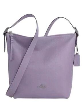 COACH C2818 💟 VAL DUFFLE 💟 VIOLET LEATHER SHOULDER CROSSBODY BAG 🌟LIKE NEW🌟